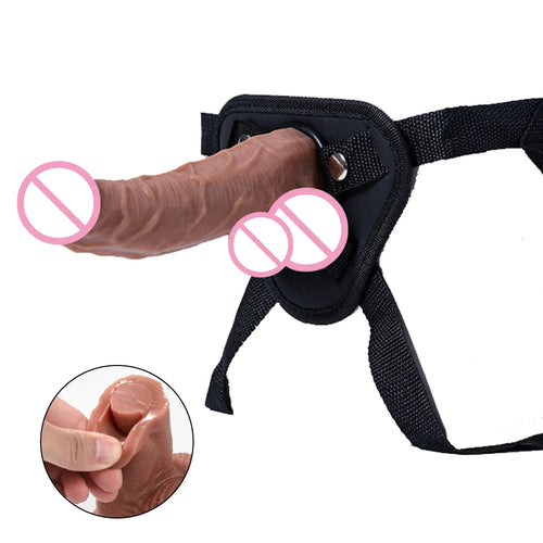 Strap on Dildo Wearable Sex Harness Silicone Dildo Realistic Penis