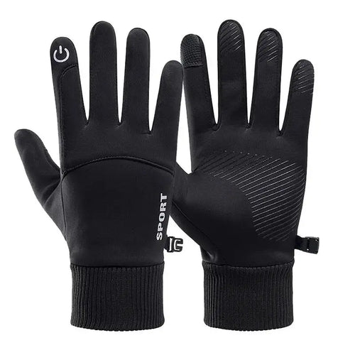 Black Winter Warm Full Fingers Waterproof Cycling Outdoor Sports