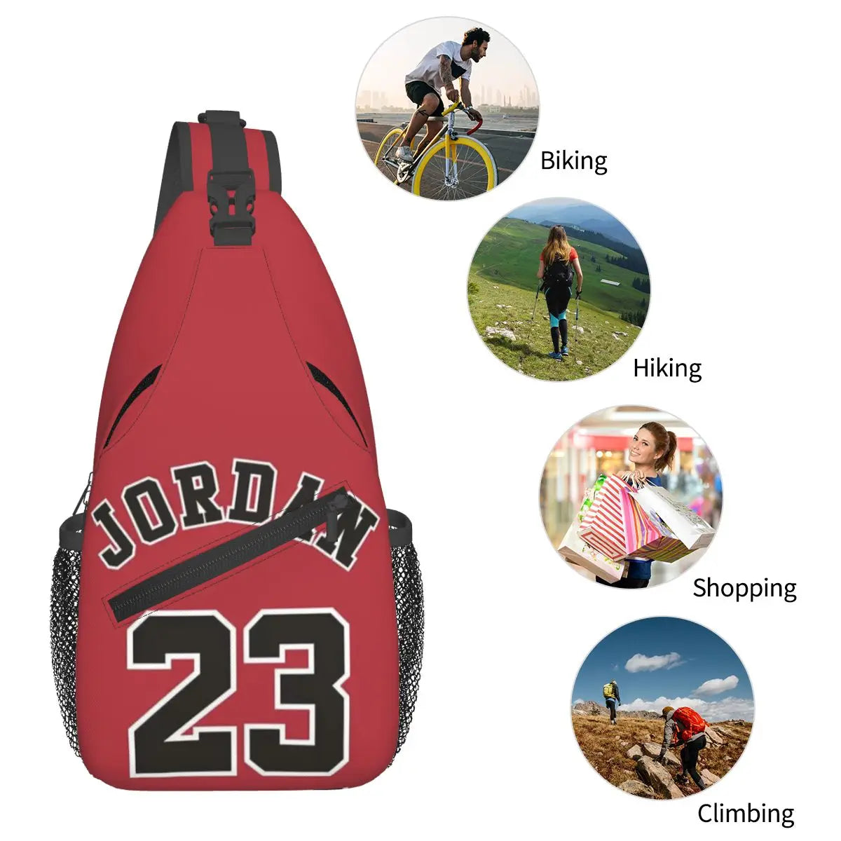 MJ Michael-Jordan 23 Sling Chest Bags Crossbody Shoulder Backpack