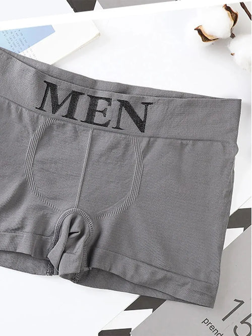 5 PCs Men's High Elastic Plain Color Comfortable Boxer Briefs Panties