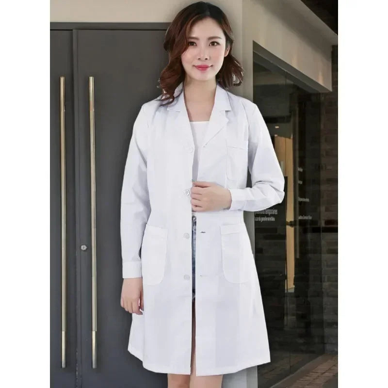 Nurse Overalls White Coat Female Long-sleeved Doctor's Uniform Male