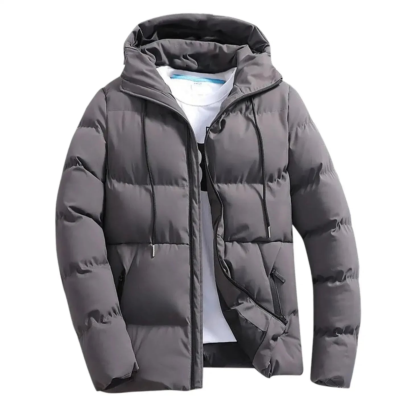 Men's Thick Puffer Hooded Jacket  Casual Warm Parkas Business Outfear