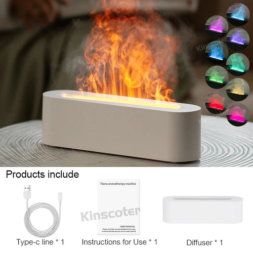 KINSCOTER RGB Flame Aroma Diffuser Air Humidifier Ultrasonic Cool Mist