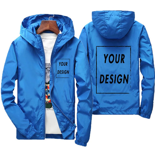 Custom Brand Logo Autumn Jacket Men Waterproof Warm Windbreaker Casual