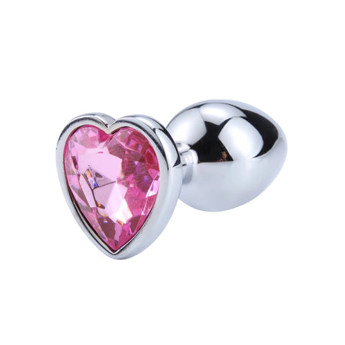 Anal Plug Heart 3 Sizes Stainless Steel Crystal Anal Plug Removable