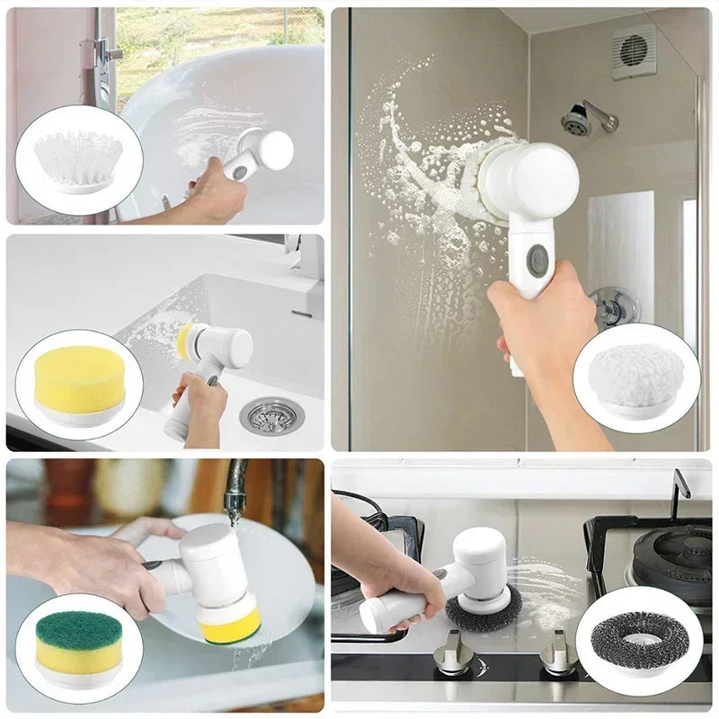 New Electric Spin Scrubber,Bathroom Cleaning Brush Power Scrubber with