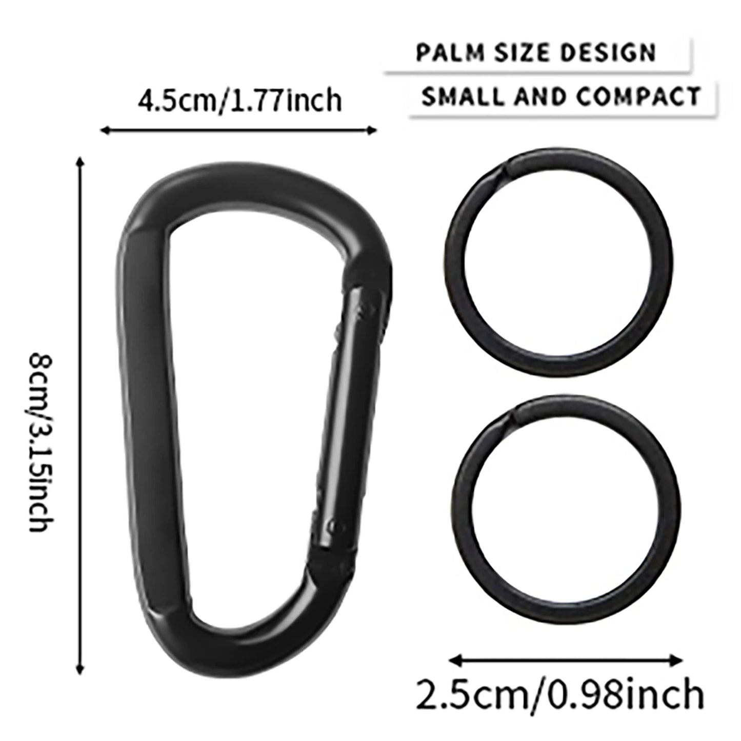 Carabiner Clip, 3" Heavy Duty Small Carabiner for Hammocks, Camping