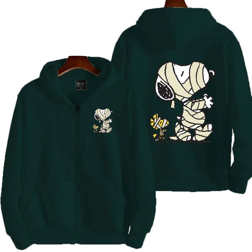 Snoopy Injured Cartoon Anime Men Zipper Hoodie Spring Autumn Fashion