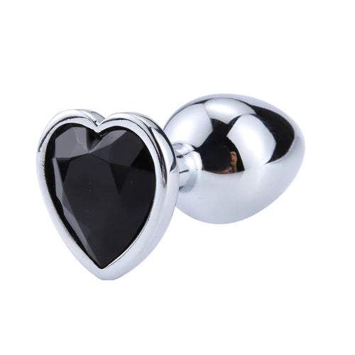 Anal Plug Heart 3 Sizes Stainless Steel Crystal Anal Plug Removable