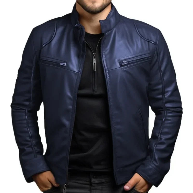 Spring Summer Men's Clothing Motorcycle Leather Jacket Men's Teenagers