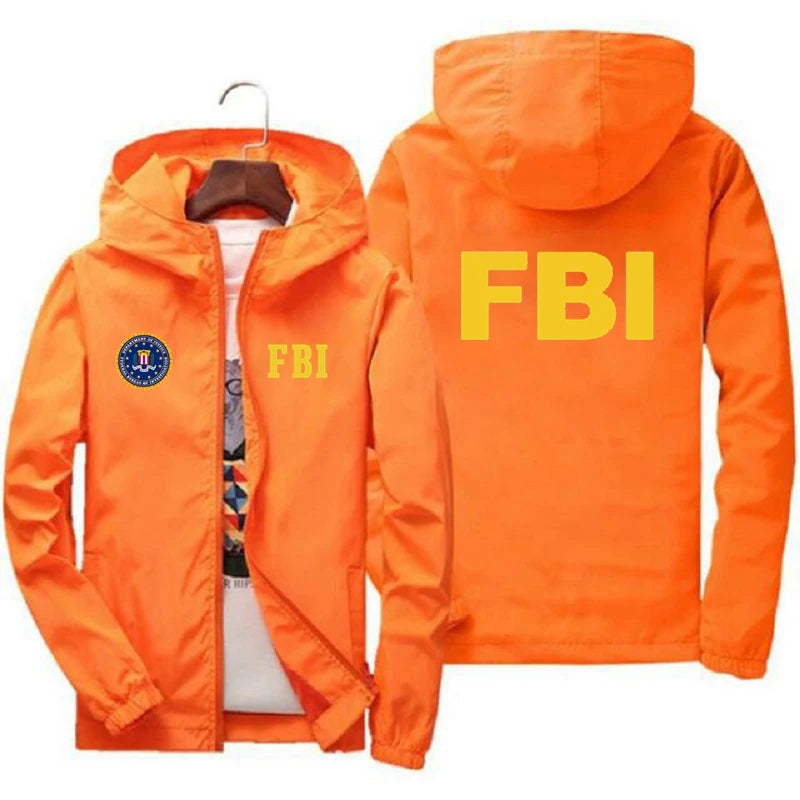 2024 New Men's Jacket High Quality FBI Printed Outdoor Sports Jacket