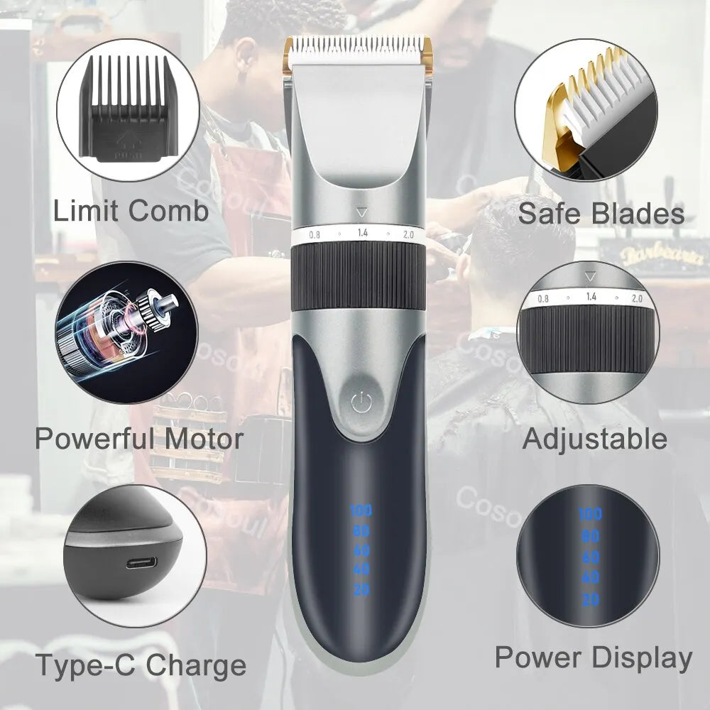 Hair Clipper Electric Barber Hair Trimmers For Men Adults Kids