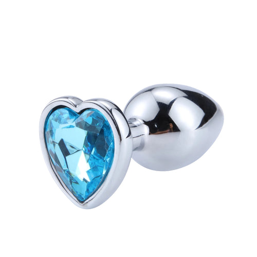 Anal Plug Heart 3 Sizes Stainless Steel Crystal Anal Plug Removable