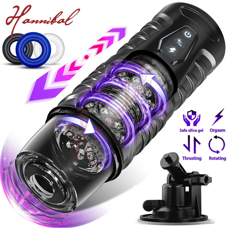 Hannibal Automatic Male Masturbator 7 Thrusting Rotating Modes