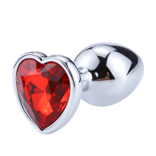 Anal Plug Heart 3 Sizes Stainless Steel Crystal Anal Plug Removable