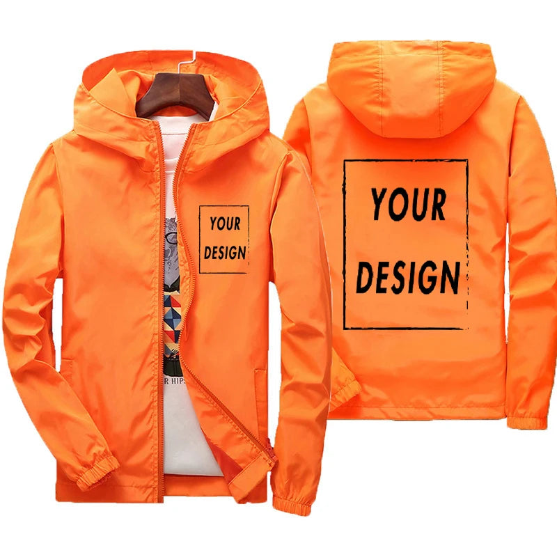 Custom Brand Logo Autumn Jacket Men Waterproof Warm Windbreaker Casual