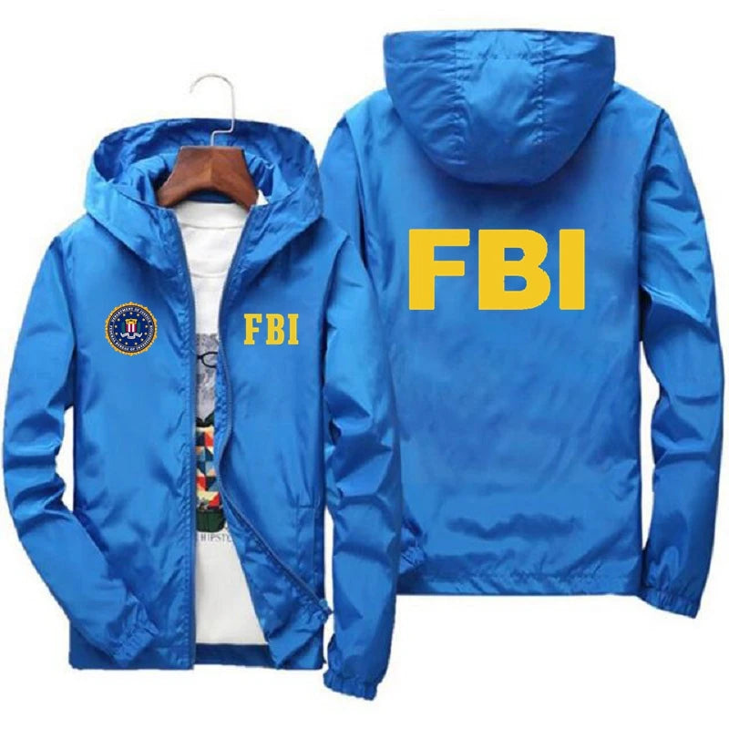 2024 New Men's Jacket High Quality FBI Printed Outdoor Sports Jacket