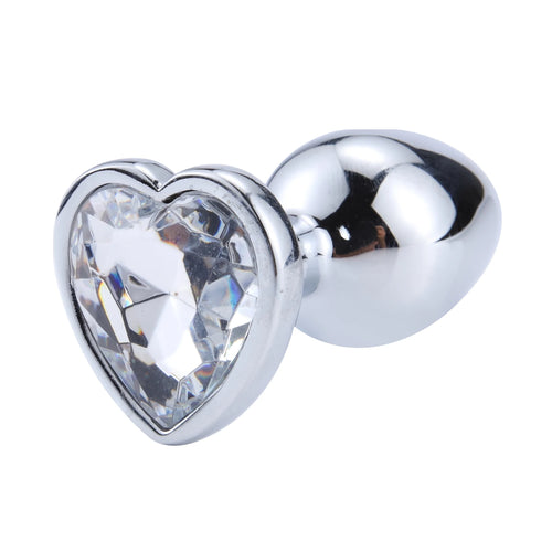 Anal Plug Heart 3 Sizes Stainless Steel Crystal Anal Plug Removable