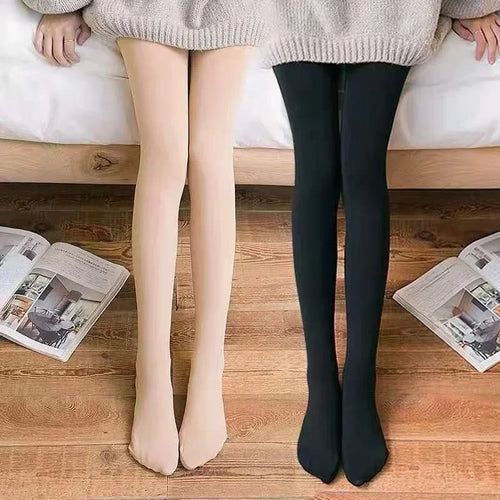 Women Warm Winter Leggings Pantyhose High Waist Solid Color Velvet