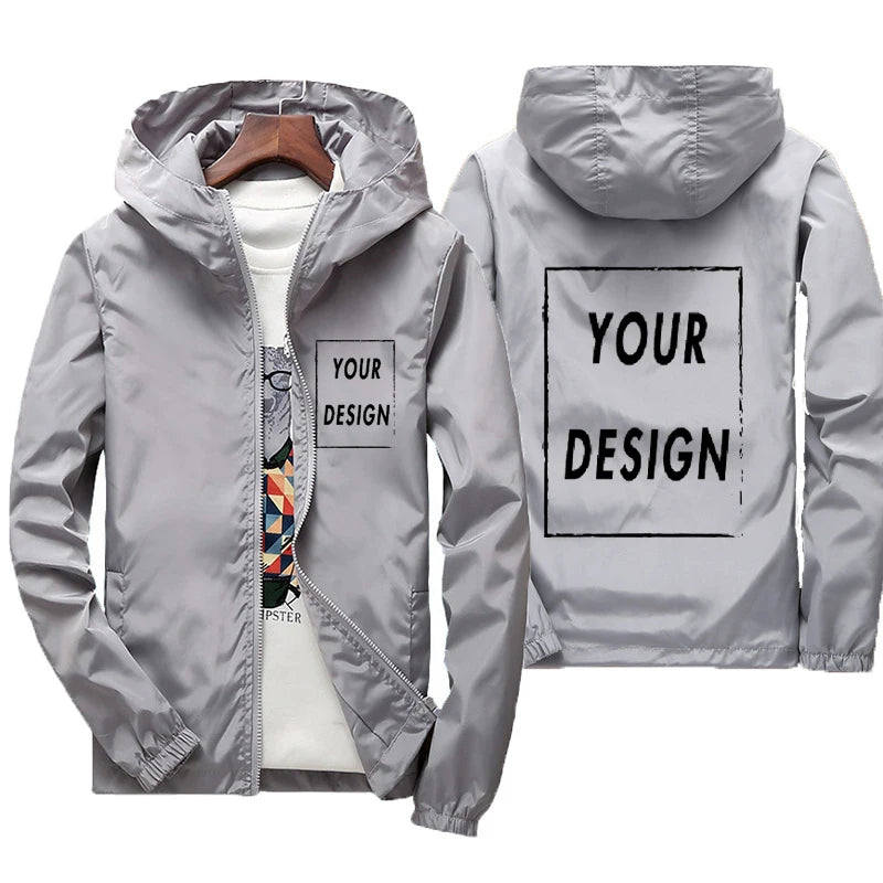 Custom Brand Logo Autumn Jacket Men Waterproof Warm Windbreaker Casual