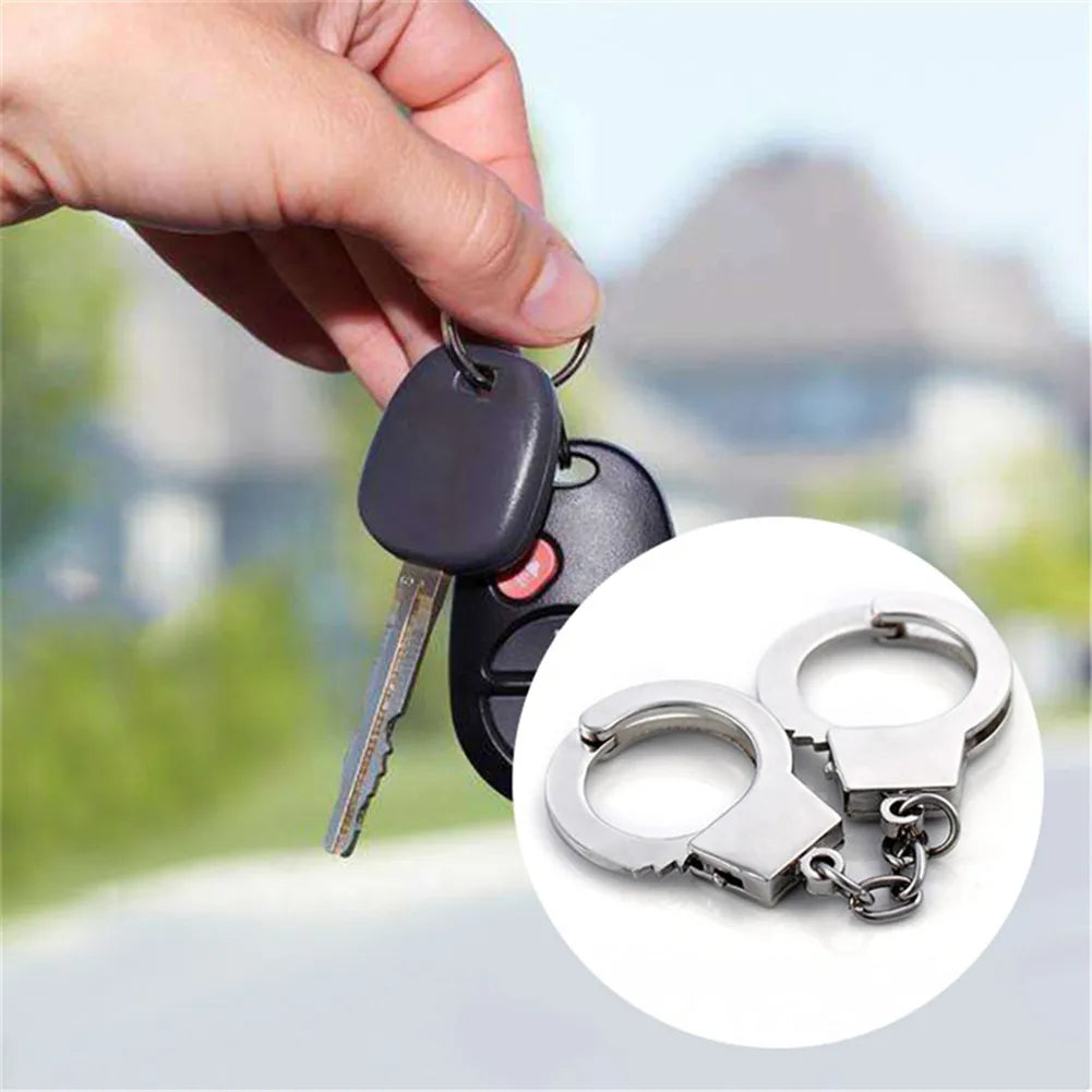 Mini Handcuffs Metal Keychain Novelty Keyring Keychain Accessories Key Chain Rings For Crafts Best Gift For Friend Lover