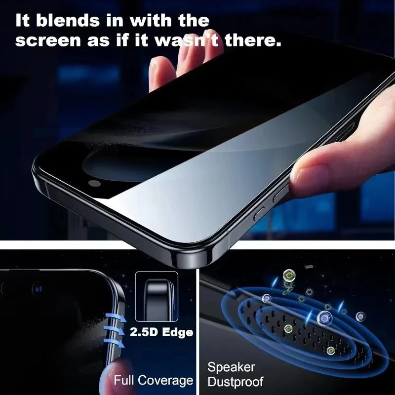 Anti Spy Glass For iPhone 16 11 12 13 14 15 PRO MAX Plus Privacy