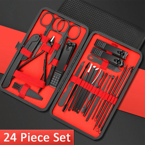 7/10/12/18/20/24PCS Set Professional Manicure Set Kits Stainless Steel