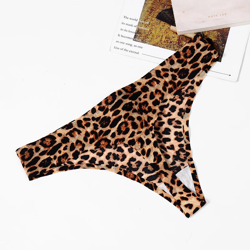 BZEL 3PCS/Set Women's Panties Fashion Leopard Thongs Woman Seamless