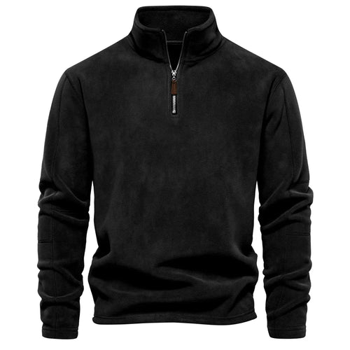 New Autumn Winter Thicken Warm Fleece Jacket for Men Zipper Neck