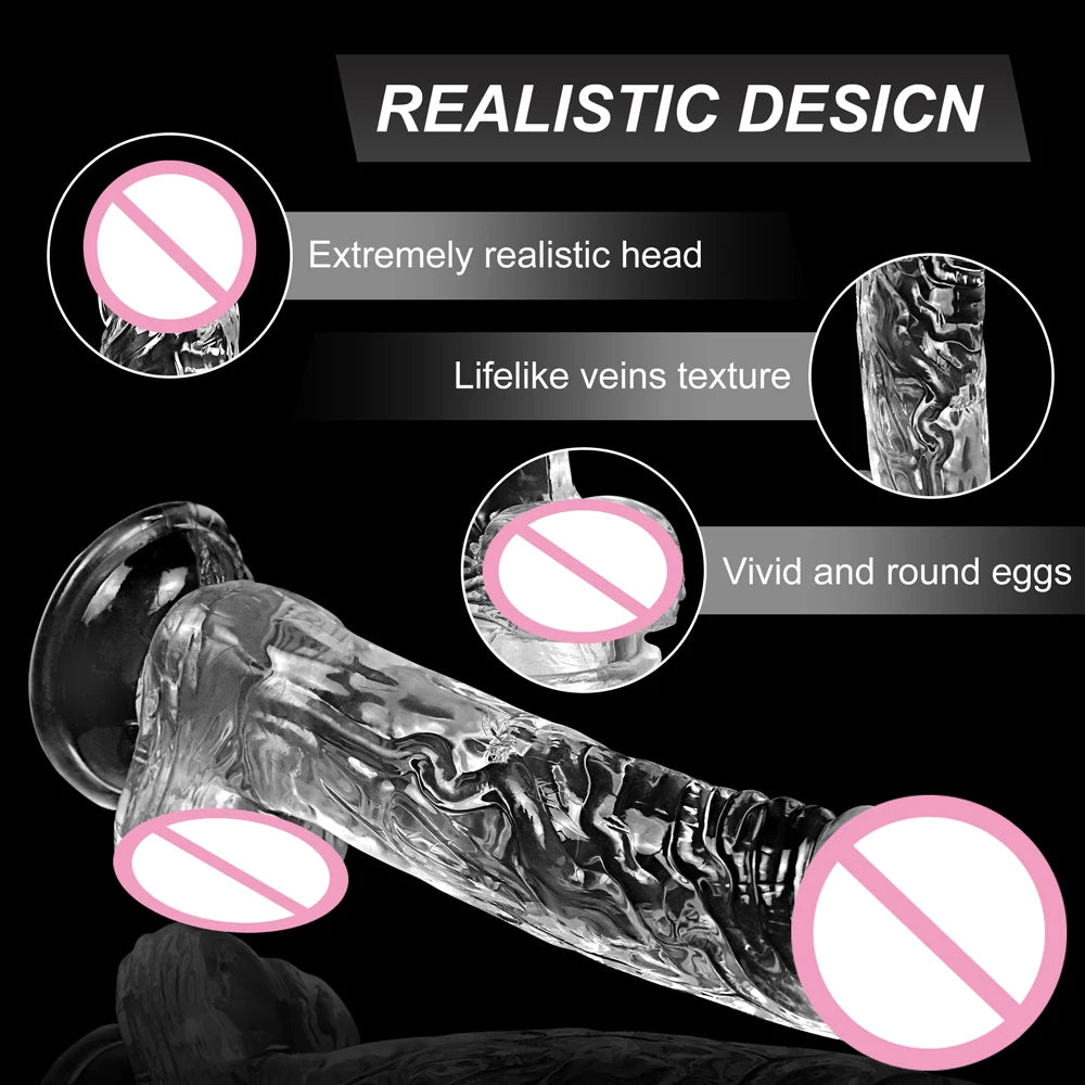 Cheap 4 Sizes Realistic Big Dildo Sex Toys For Women Anal Gay Soft