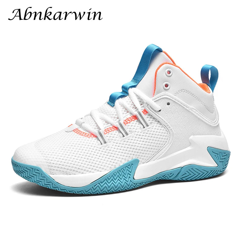 Breathable Men Mesh Basketball Shoes Men's High Top Sneakers 2022 New