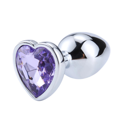 Anal Plug Heart 3 Sizes Stainless Steel Crystal Anal Plug Removable