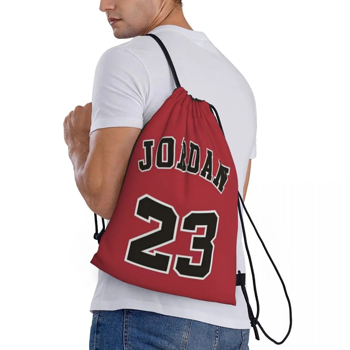 Custom MJ Jordan No.23 Drawstring Pocket Backpack Men Women