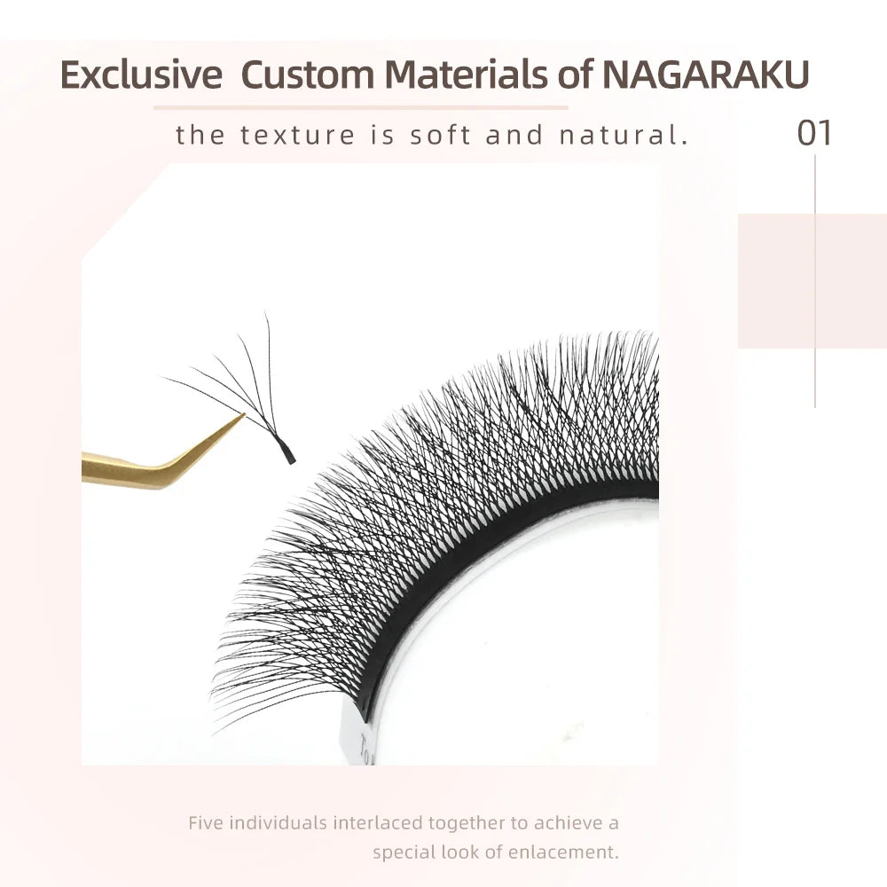 NAGARAKU 5D W Shape Big Bundle Eyelash Extension Mega Volume Premade