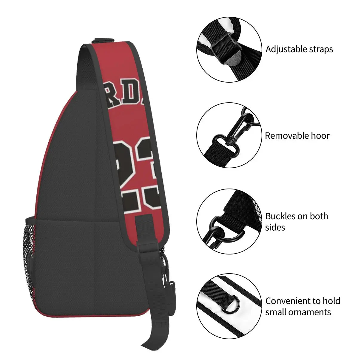 MJ Michael-Jordan 23 Sling Chest Bags Crossbody Shoulder Backpack