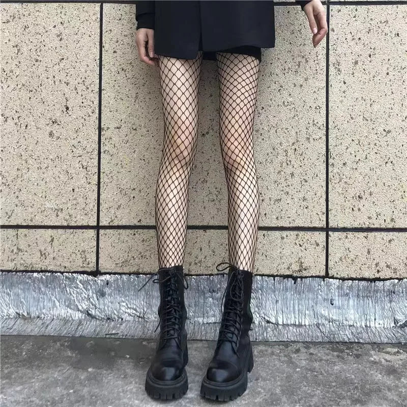 Hot Women Long Sexy Hollow Out Fishnet Stockings Pantyhose Black High