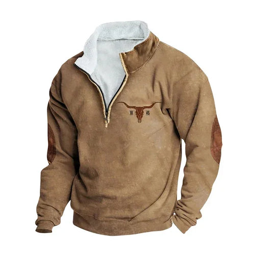 Vintage Sweatshirt For Men Ethnic Style Casual Warm Hoodie Tops