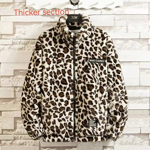 2023 Fall/winter Leopard Print Jacket Loose and Comfortable