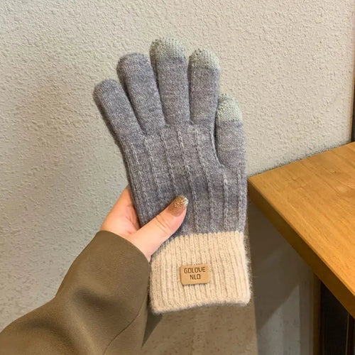 Kawaii Plush Warm Gloves Soft Winter Thick Fingerless Korean Japanese