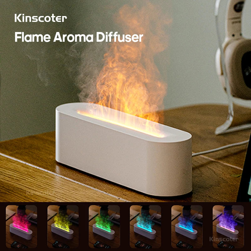 KINSCOTER RGB Flame Aroma Diffuser Air Humidifier Ultrasonic Cool Mist