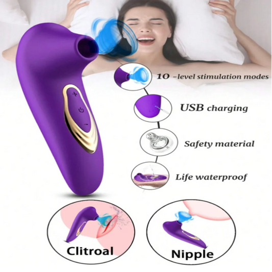 Silicone Suction Vibrators 10 Modes Nipple Sucker Sex Masturbation