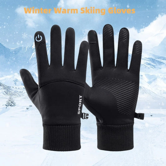 Black Winter Warm Full Fingers Waterproof Cycling Outdoor Sports