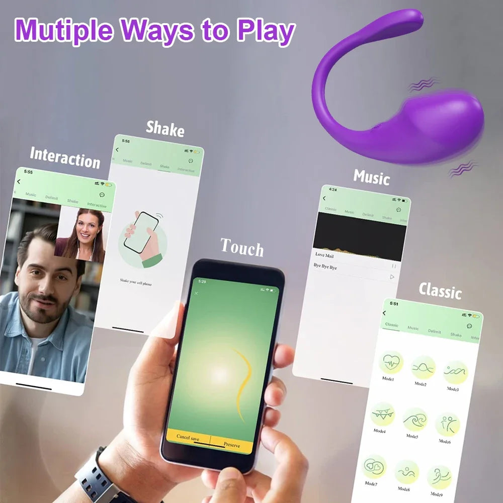 Wireless Bluetooth G Spot Dildo Vibrator for Women APP Remote Control