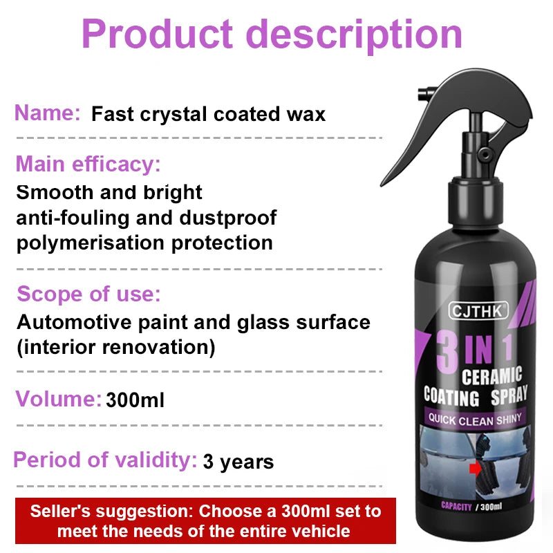 3 In 1 Car Ceramic Nano Coating Liquid Coatin Nano Crystal Hydrophobic