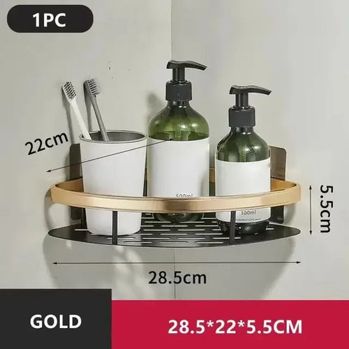 Bathroom Shelf No Drill Wall Mounted Shampoo Bottle Shower Corner Rack