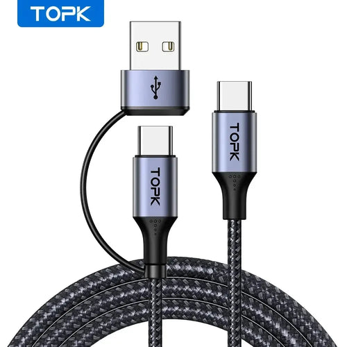 TOPK 60W PD Fast Charger Cable USB C to USB Type C Cable for MacBook