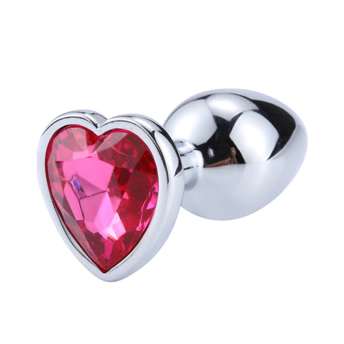 Anal Plug Heart 3 Sizes Stainless Steel Crystal Anal Plug Removable