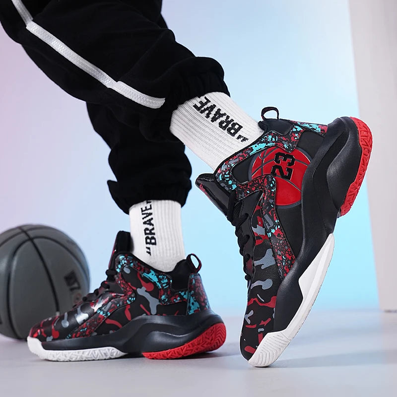 High-Top Unisex Basketball Shoes Men Women Cushioning Sneakers