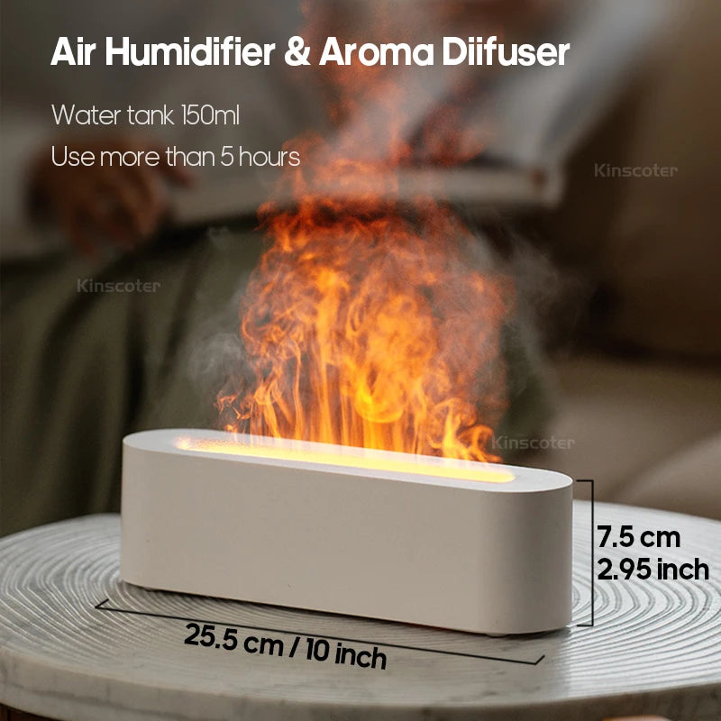 KINSCOTER RGB Flame Aroma Diffuser Air Humidifier Ultrasonic Cool Mist