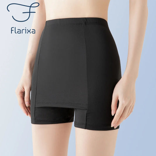 Flarixa Double Layer Safety Panties For Girls Women Boxer High Waist